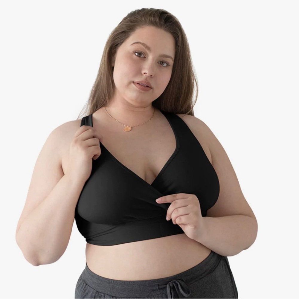 NWT Kindred Bravely French Terry Racerback bra size Medium in Black